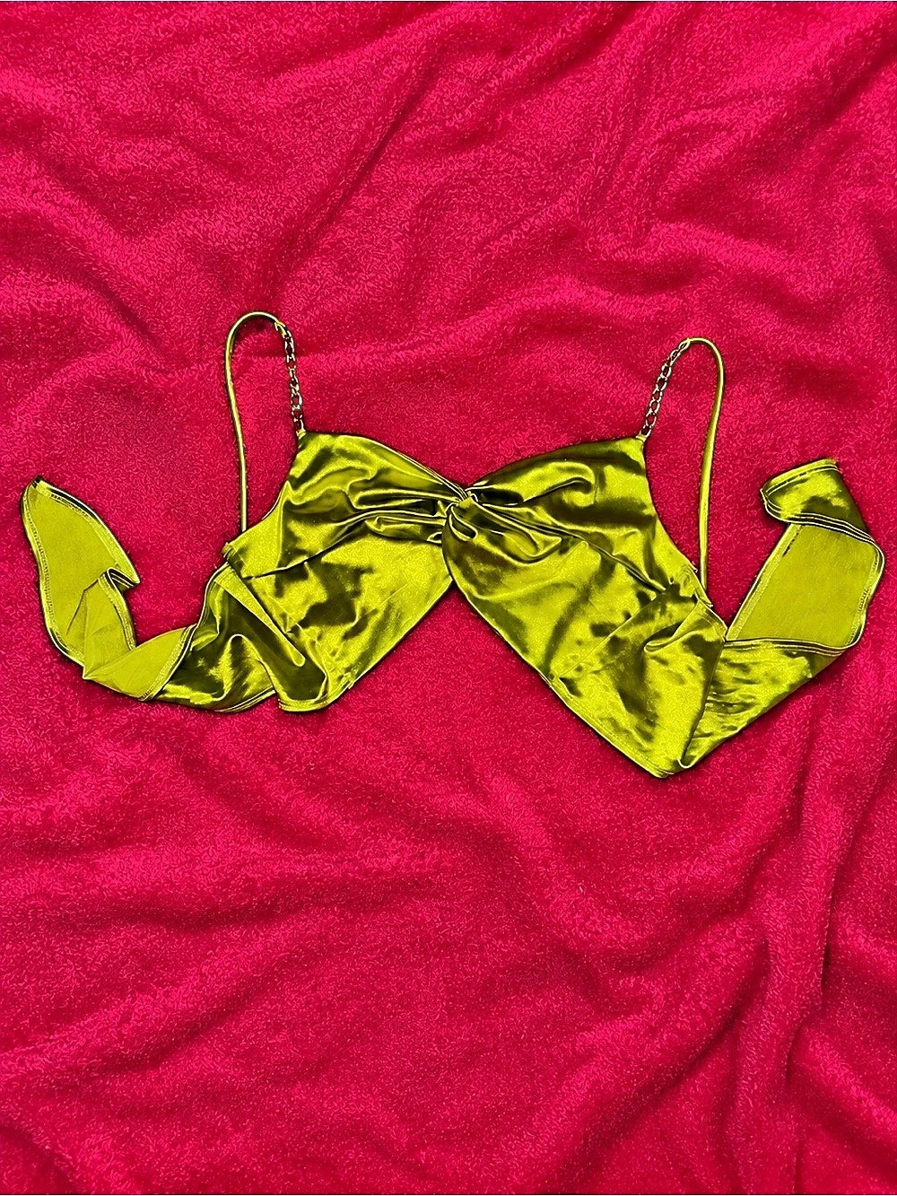 Julia Women Satin Look Bikini Top Size Small Like New